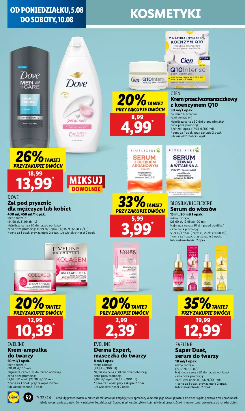 Gazetka promocyjna Lidl - GAZETKA - ważna 05.08 do 07.08.2024 - strona 56 - produkty: Dove, Eveline, Krem przeciwzmarszczkowy, Mars, Rum, Ser, Serum, Serum do twarzy, Serum do włosów