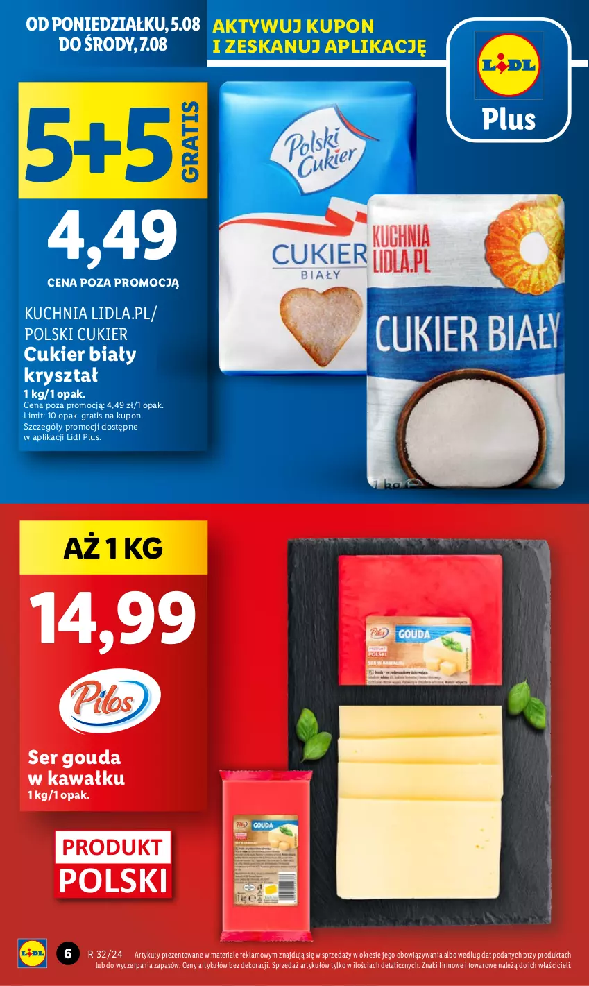 Gazetka promocyjna Lidl - GAZETKA - ważna 05.08 do 07.08.2024 - strona 6 - produkty: Cukier, Gouda, Gra, Kawa, Kuchnia, Ser