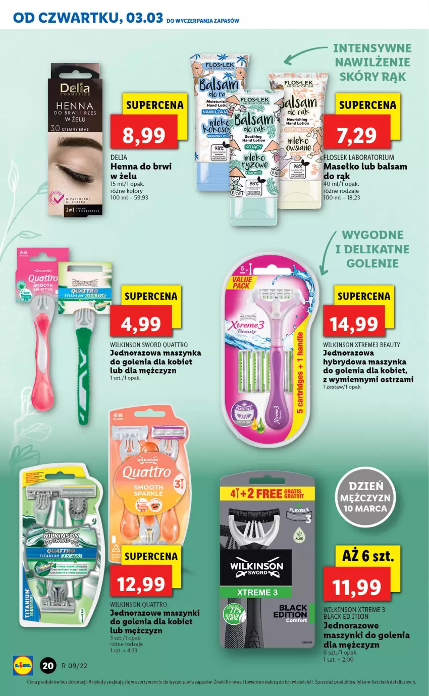 Gazetka promocyjna Lidl - GAZETKA - ważna 03.03 do 05.03.2022 - strona 20 - produkty: Manta, Maszynka, Maszynka do golenia, Szynka, Wilkinson Sword