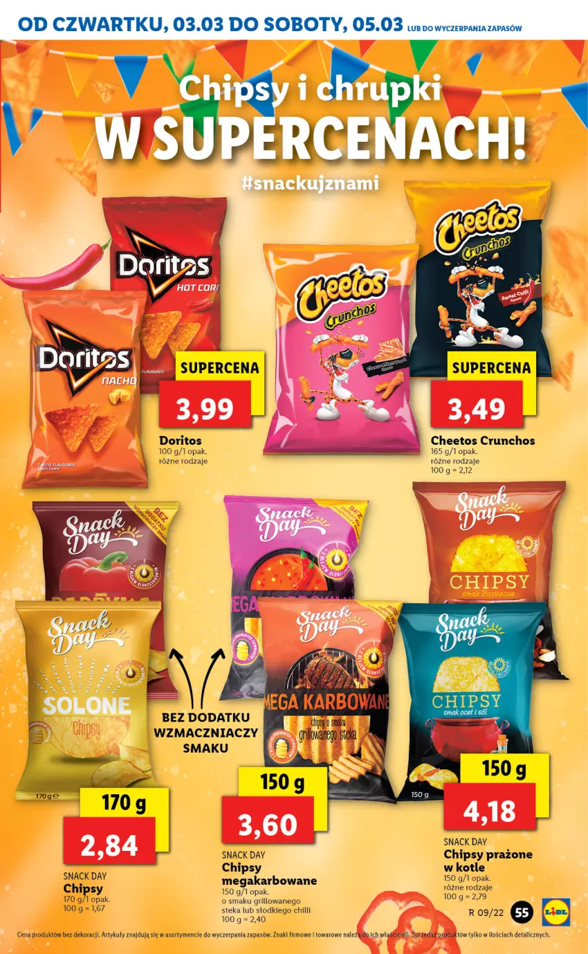 Gazetka promocyjna Lidl - GAZETKA - ważna 03.03 do 05.03.2022 - strona 55 - produkty: Cheetos, Chipsy, Grill, Stek