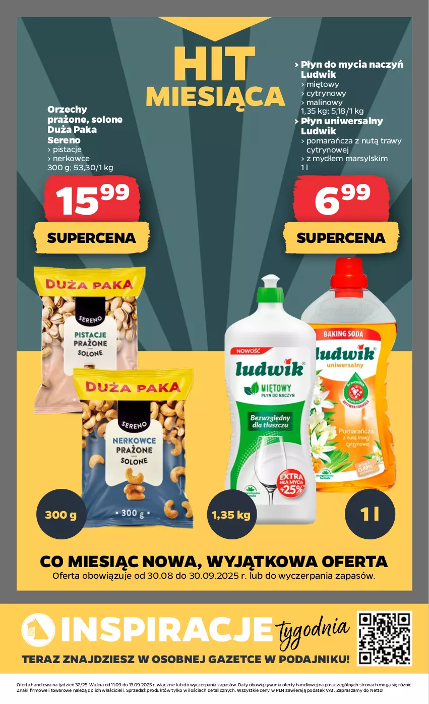 Gazetka promocyjna Netto - Od Czwartku - ważna 11.09 do 13.09.2025 - strona 16 - produkty: Do mycia naczyń, Ludwik, Mars, Pistacje, Płyn do mycia, Płyn do mycia naczyń, Ser, Tera