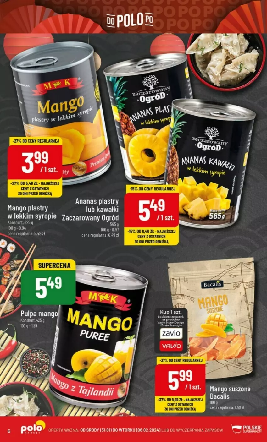 Gazetka promocyjna PoloMarket - ważna 31.01 do 06.02.2024 - strona 13 - produkty: Ananas, Mango, Mango suszone, Syrop