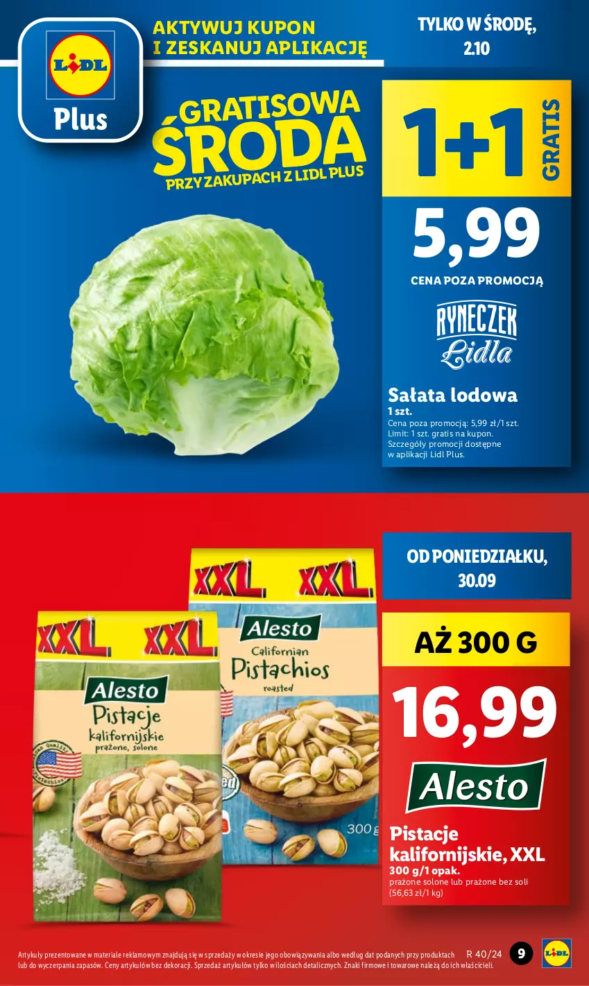 Gazetka promocyjna Lidl - GAZETKA - ważna 30.09 do 02.10.2024 - strona 11 - produkty: Gra, Pistacje, Sałat, Sałata lodowa