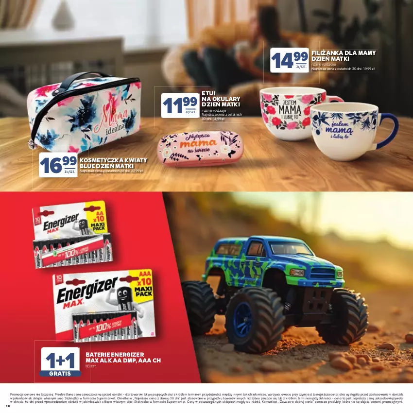 Gazetka promocyjna Stokrotka - Katalog Dzień Matki i Dziecka! - ważna 21.05 do 01.06.2026 - strona 18 - produkty: Energizer, Filiżanka, Gra, Kosmetyczka, Mięso, Owoce, Warzywa