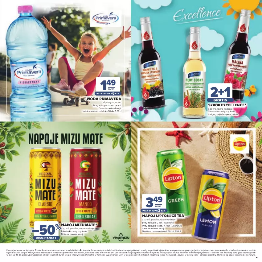 Gazetka promocyjna Stokrotka - Katalog Dzień Matki i Dziecka! - ważna 21.05 do 01.06.2026 - strona 37 - produkty: Gra, Ice tea, Lipton, Mięso, Napój, Owoce, Prima, Primavera, Syrop, Warzywa, Woda