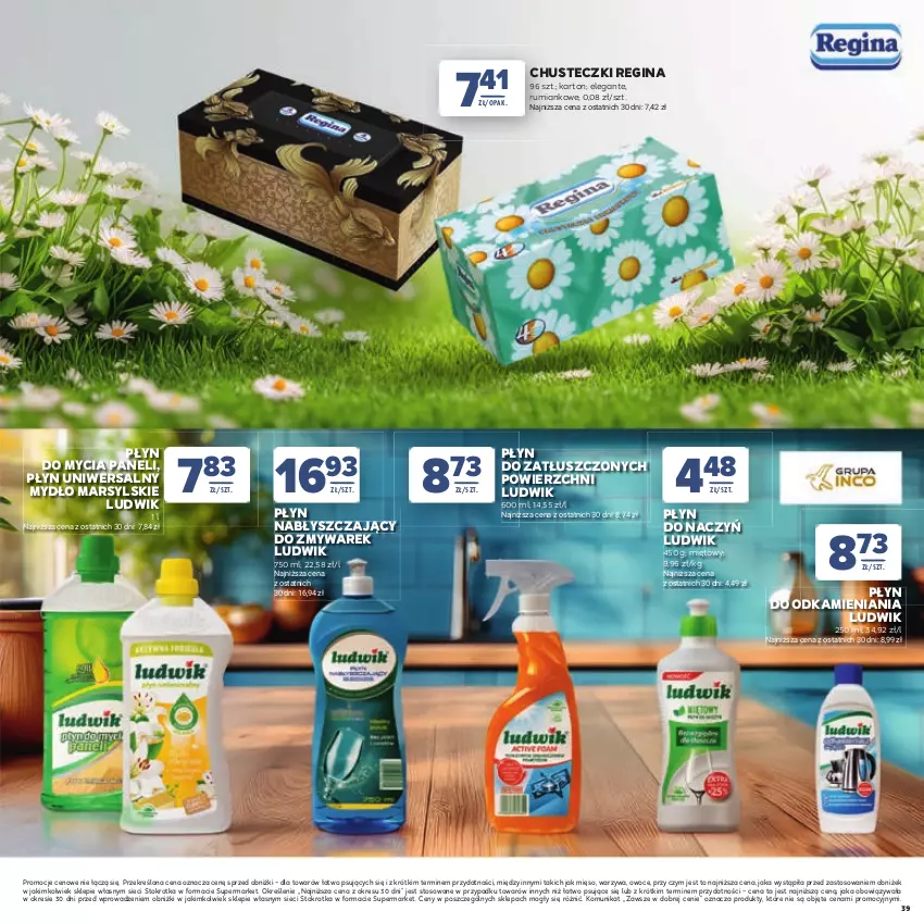 Gazetka promocyjna Stokrotka - Katalog Dzień Matki i Dziecka! - ważna 21.05 do 01.06.2026 - strona 39 - produkty: Chusteczki, Gin, Ludwik, Mars, Mięso, Mydło, Owoce, Płyn do mycia, Płyn do mycia paneli, Płyn nabłyszczający, Rum, Warzywa