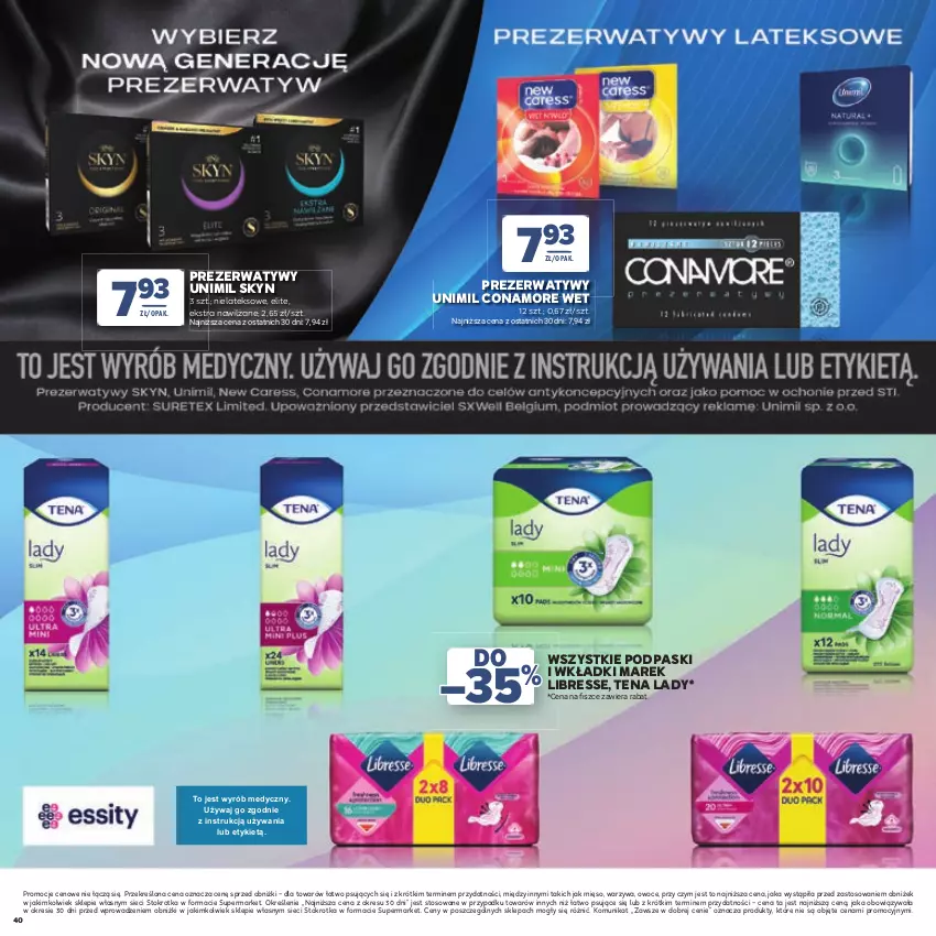 Gazetka promocyjna Stokrotka - Katalog Dzień Matki i Dziecka! - ważna 21.05 do 01.06.2026 - strona 40 - produkty: Mięso, Owoce, Podpaski, Prezerwatyw, Skyn, Unimil, Warzywa, Wkładki