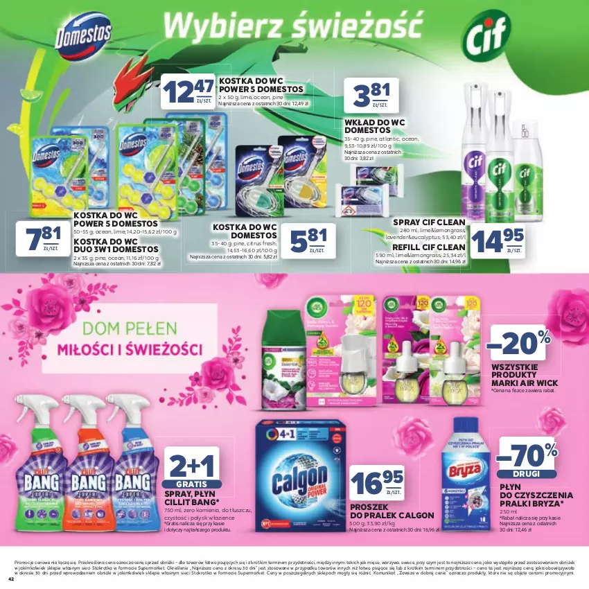 Gazetka promocyjna Stokrotka - Katalog Dzień Matki i Dziecka! - ważna 21.05 do 01.06.2026 - strona 42 - produkty: Air Wick, Bryza, Calgon, Cif, Cillit Bang, Domestos, Gra, Kostka do wc, LG, Mięso, Owoce, Pralki, Warzywa