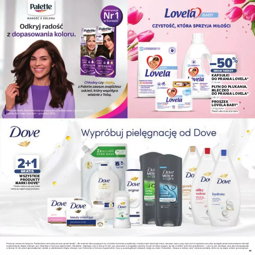 Gazetka promocyjna Stokrotka - Katalog Dzień Matki i Dziecka! - ważna 21.05 do 01.06.2026 - strona 43 - produkty: Dove, Gra, Kapsułki do prania, Lovela, Mięso, Mleczko, Mleczko do prania, Owoce, Płyn do płukania, Warzywa