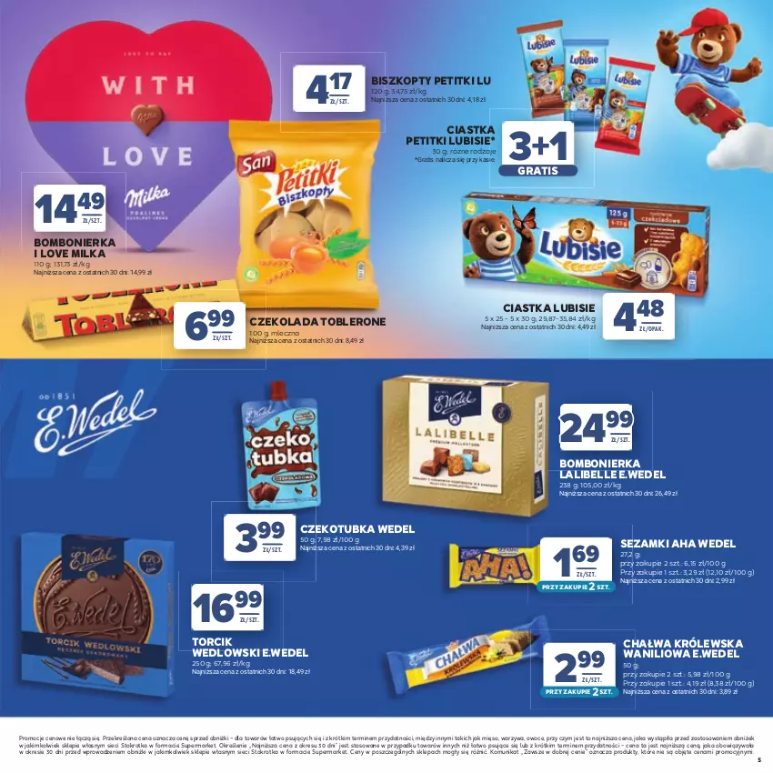 Gazetka promocyjna Stokrotka - Katalog Dzień Matki i Dziecka! - ważna 21.05 do 01.06.2026 - strona 5 - produkty: Bell, Biszkopty, Chałwa, Ciastka, Czekolada, Gra, Lubisie, Mięso, Milka, Owoce, Sezam, Toblerone, Warzywa