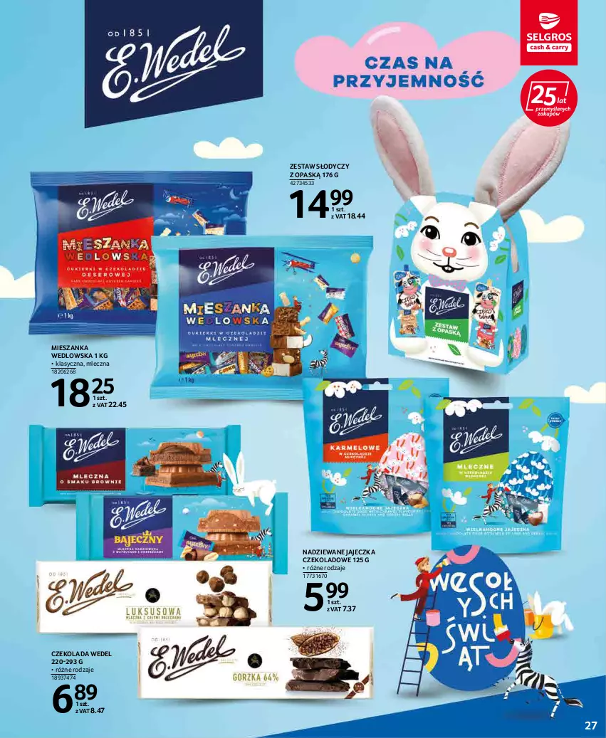 Gazetka promocyjna Selgros - Oferta spożywcza - ważna 07.04 do 16.04.2022 - strona 27 - produkty: Czekolada, Mieszanka wedlowska