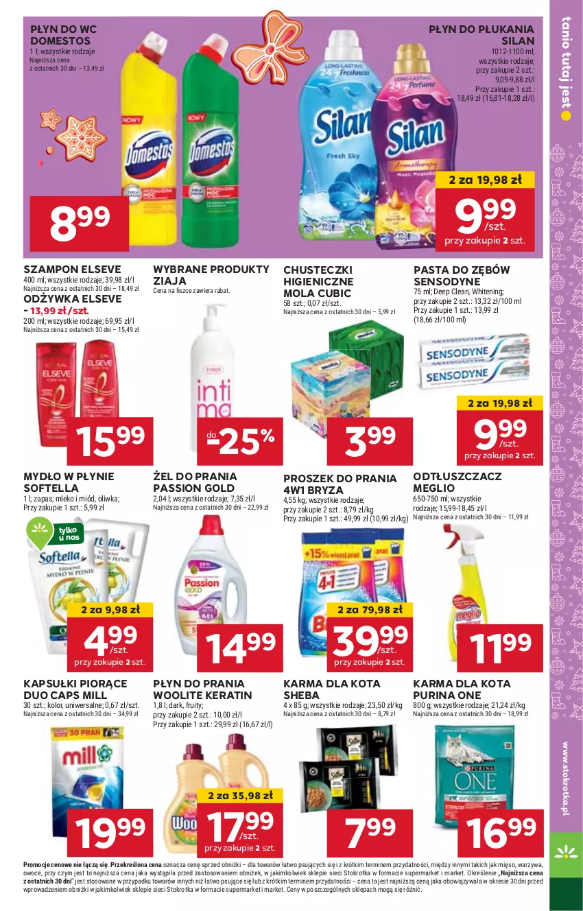 Gazetka promocyjna Stokrotka - Market - ważna 28.11 do 04.12.2024 - strona 23 - produkty: BIC, Bryza, Chusteczki, Domestos, Elseve, HP, Mola, Mydło, Mydło w płynie, Odtłuszczacz, Odżywka, Pasta do zębów, Płyn do płukania, Płyn do prania, Płyn do wc, Proszek do prania, Pur, Purina, Sensodyne, Sheba, Silan, Szampon, Woolite, Ziaja