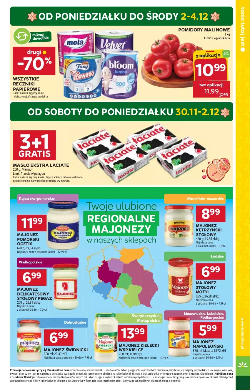 Gazetka promocyjna Stokrotka - Market - ważna 28.11 do 04.12.2024 - strona 3 - produkty: Gra, HP, Karp, Majonez, Masło, Ocet, Oleo, Papier, Pomidory, Ręcznik, Ręczniki papierowe