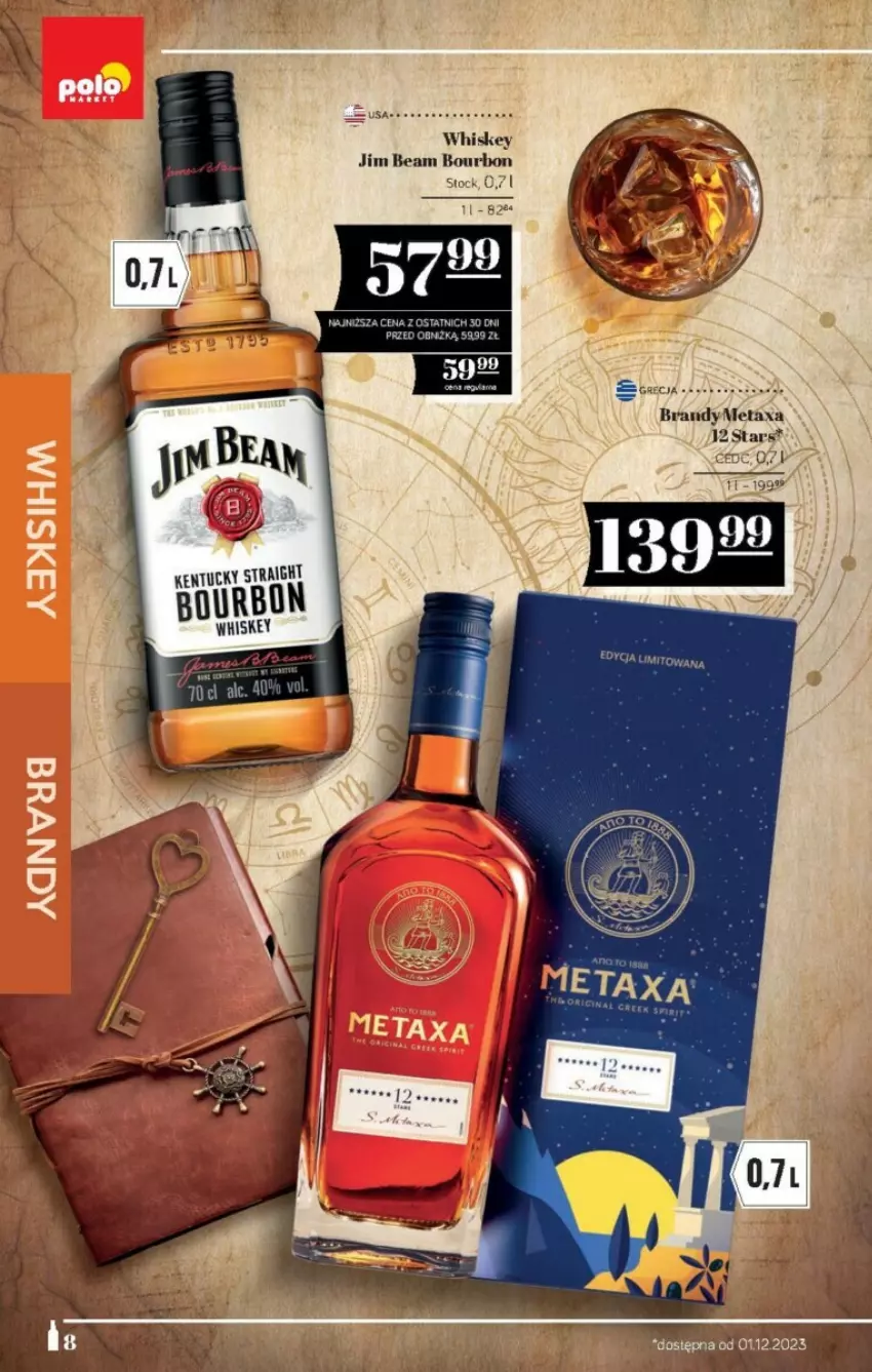 Gazetka promocyjna PoloMarket - ważna 24.11 do 14.12.2023 - strona 33 - produkty: Bourbon, Brandy, Jim Beam, Metaxa, Whiskey