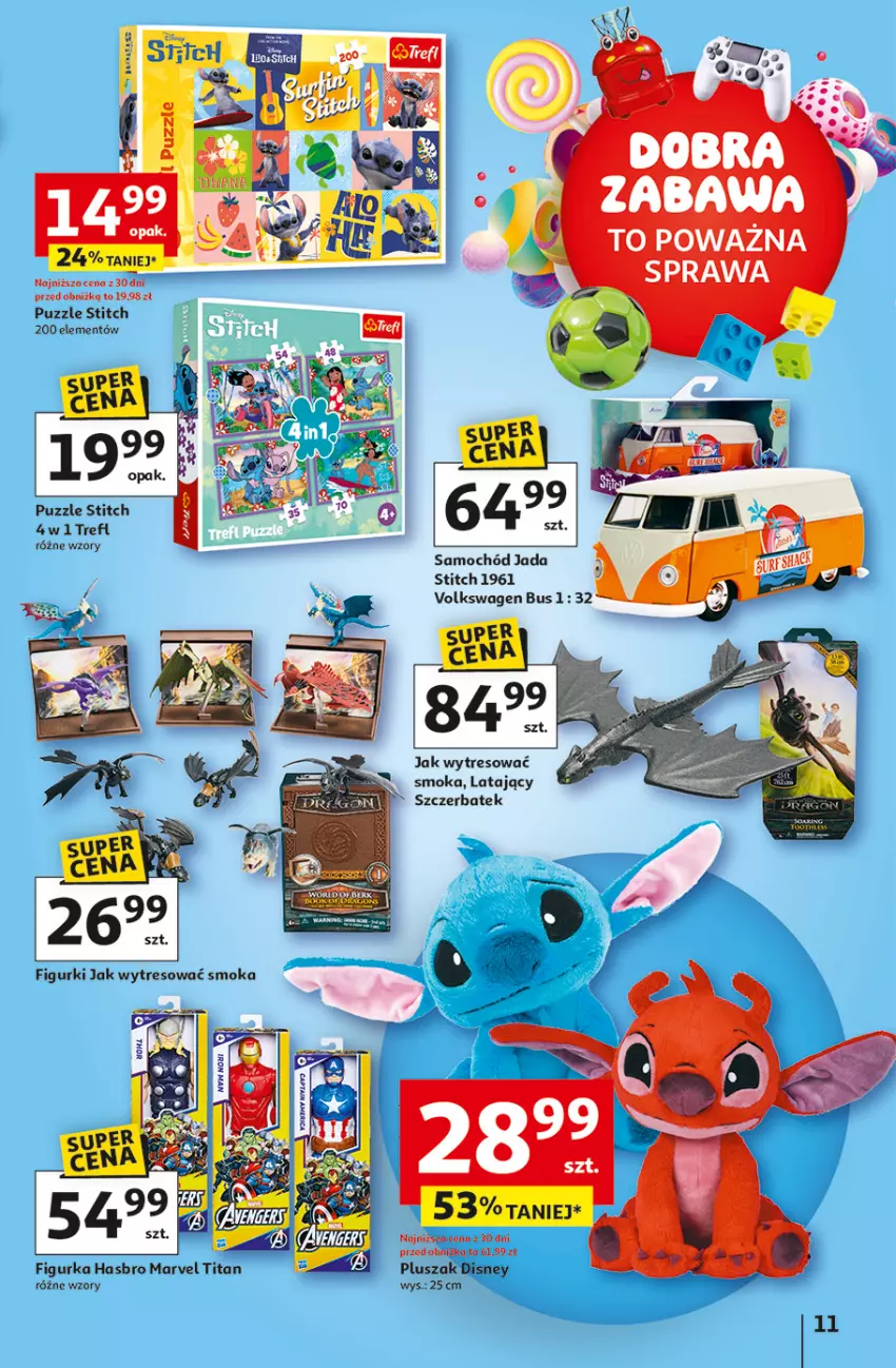 Gazetka promocyjna Auchan - Uśmiech mamy? Zaplanowany! Hipermarket - ważna 22.05 do 28.05.2025 - strona 11 - produkty: Disney, Hasbro, Pluszak, Puzzle, Samochód
