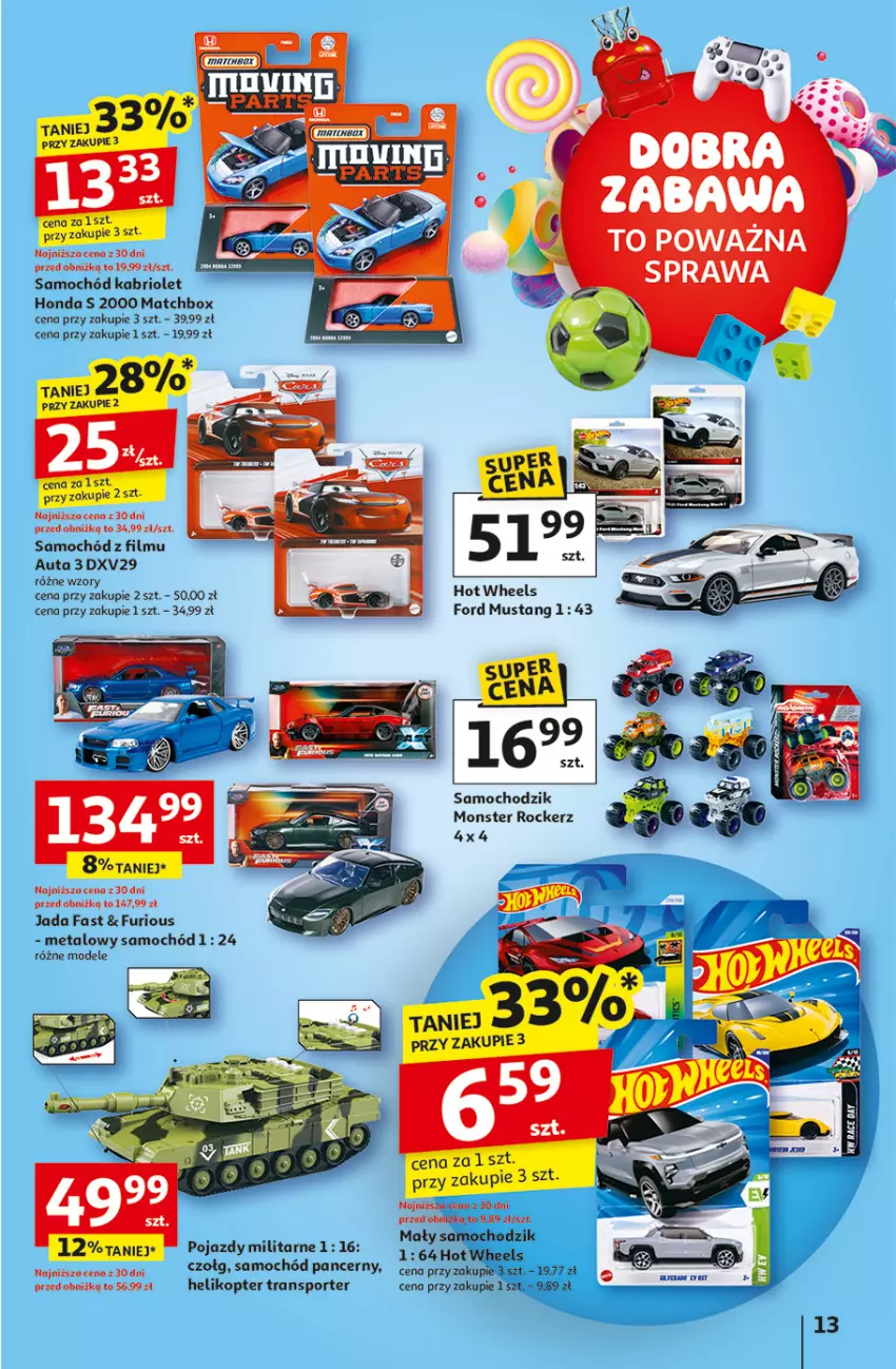 Gazetka promocyjna Auchan - Uśmiech mamy? Zaplanowany! Hipermarket - ważna 22.05 do 28.05.2025 - strona 13 - produkty: Chodzik, Fa, Helikopter, Hot Wheels, Mus, Pojazd, Por, Samochód, Sport, Tran