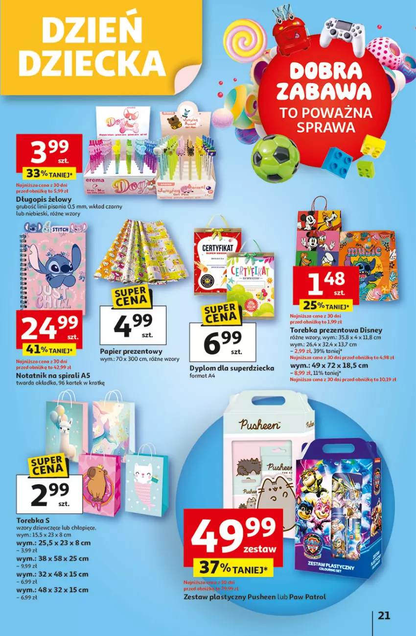 Gazetka promocyjna Auchan - Uśmiech mamy? Zaplanowany! Hipermarket - ważna 22.05 do 28.05.2025 - strona 21 - produkty: Disney, Długopis, Papier, Ser, Torebka
