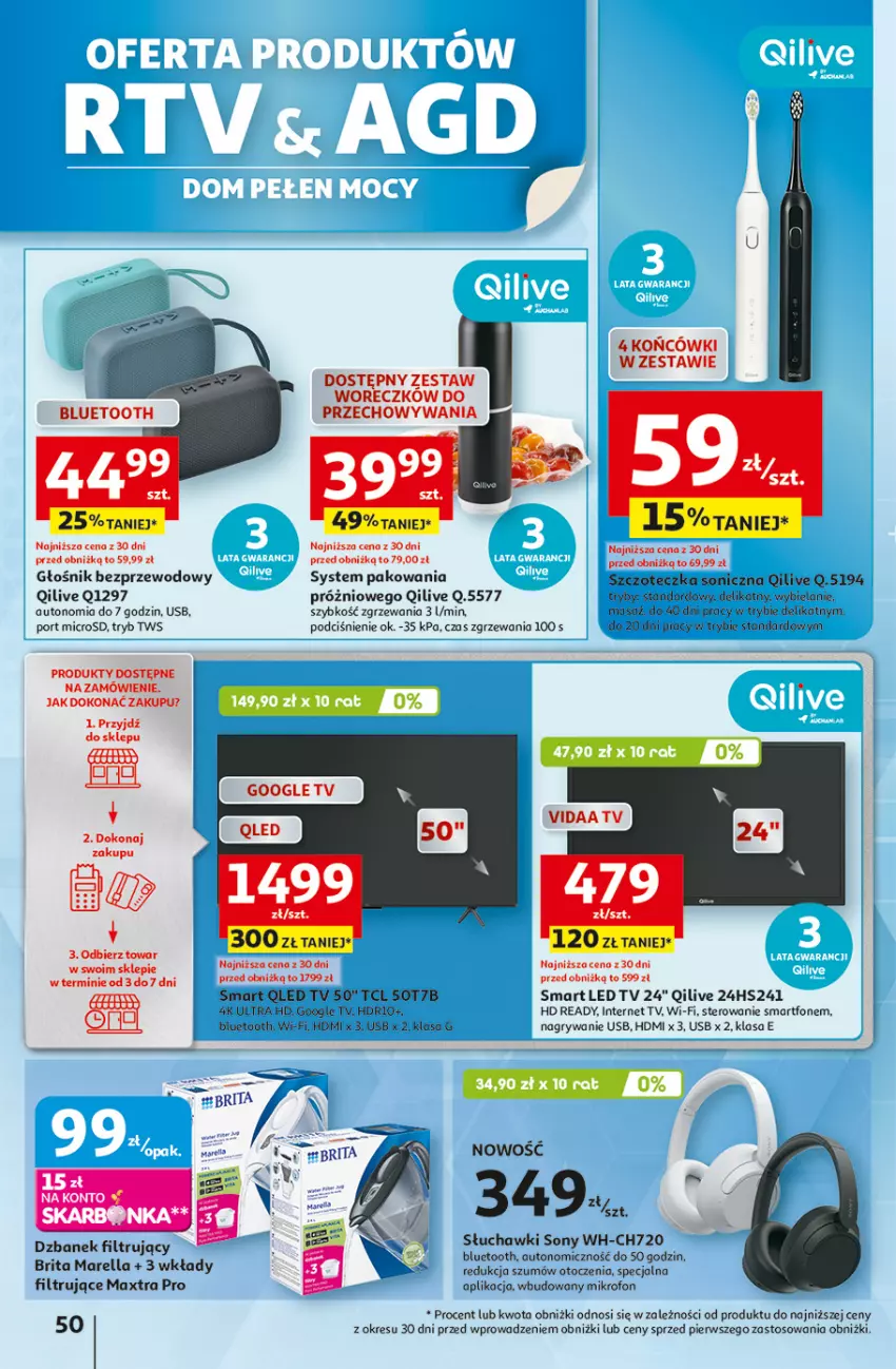 Gazetka promocyjna Auchan - Uśmiech mamy? Zaplanowany! Hipermarket - ważna 22.05 do 28.05.2025 - strona 52 - produkty: Brit, Brita, Głośnik, Gry, HD ready, LED TV, Mikrofon, Por, Słuchawki, Smartfon, Sony, Szczoteczka, Szczoteczka soniczna