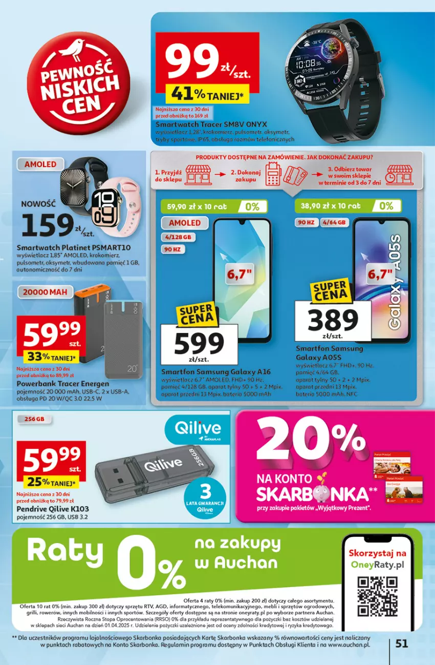 Gazetka promocyjna Auchan - Uśmiech mamy? Zaplanowany! Hipermarket - ważna 22.05 do 28.05.2025 - strona 53 - produkty: Acer, Amol, Bateria, Gala, Gra, Grill, Kosz, Krokomierz, Mobil, Pendrive, PLATINET, Por, Rower, Samsung, Smartfon, Smartwatch, Sport, Telefon, Top