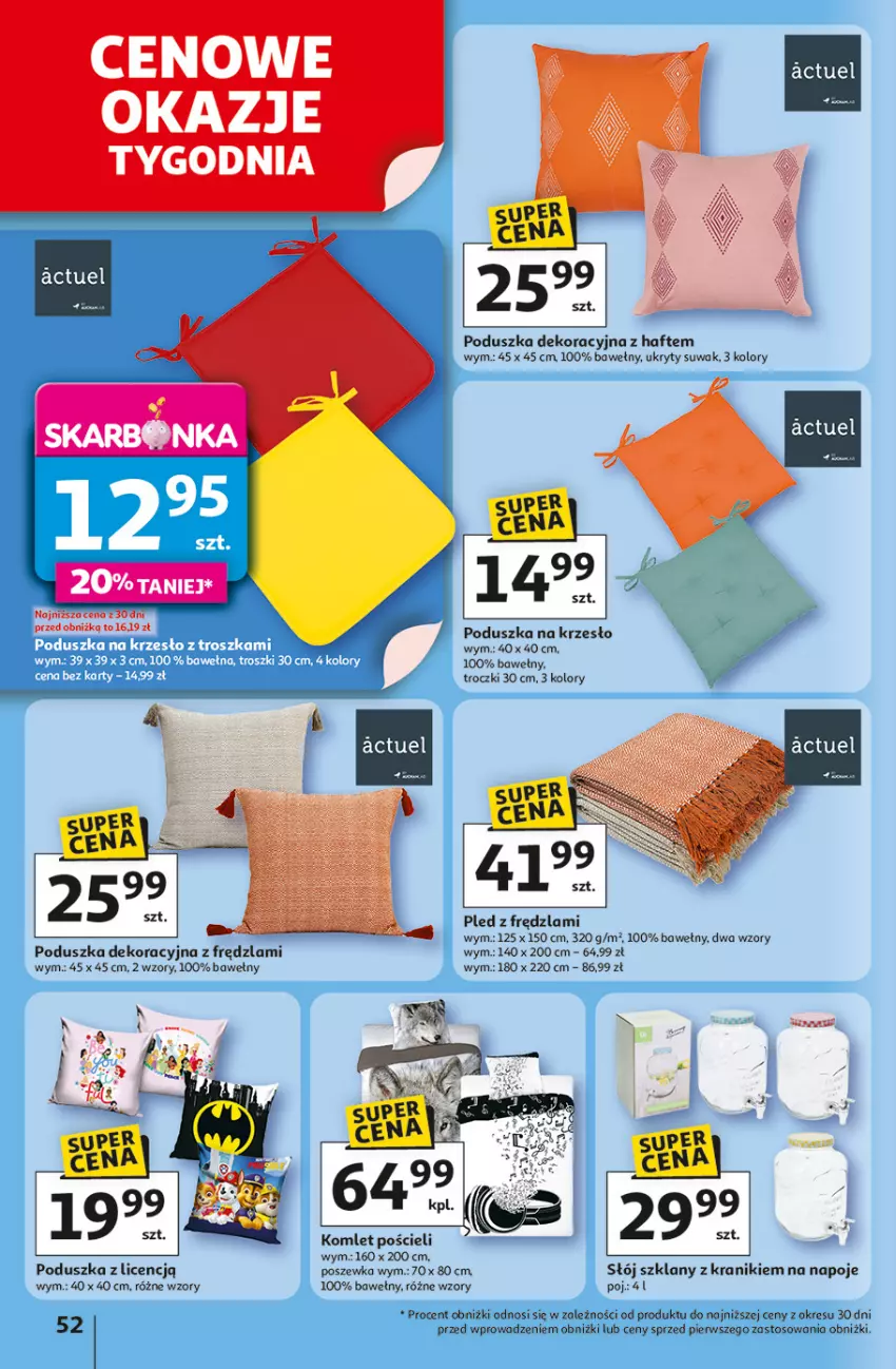 Gazetka promocyjna Auchan - Uśmiech mamy? Zaplanowany! Hipermarket - ważna 22.05 do 28.05.2025 - strona 54 - produkty: Krzesło, Napoje, Pled, Poduszka, Poduszka dekoracyjna, Pościel, Poszewka