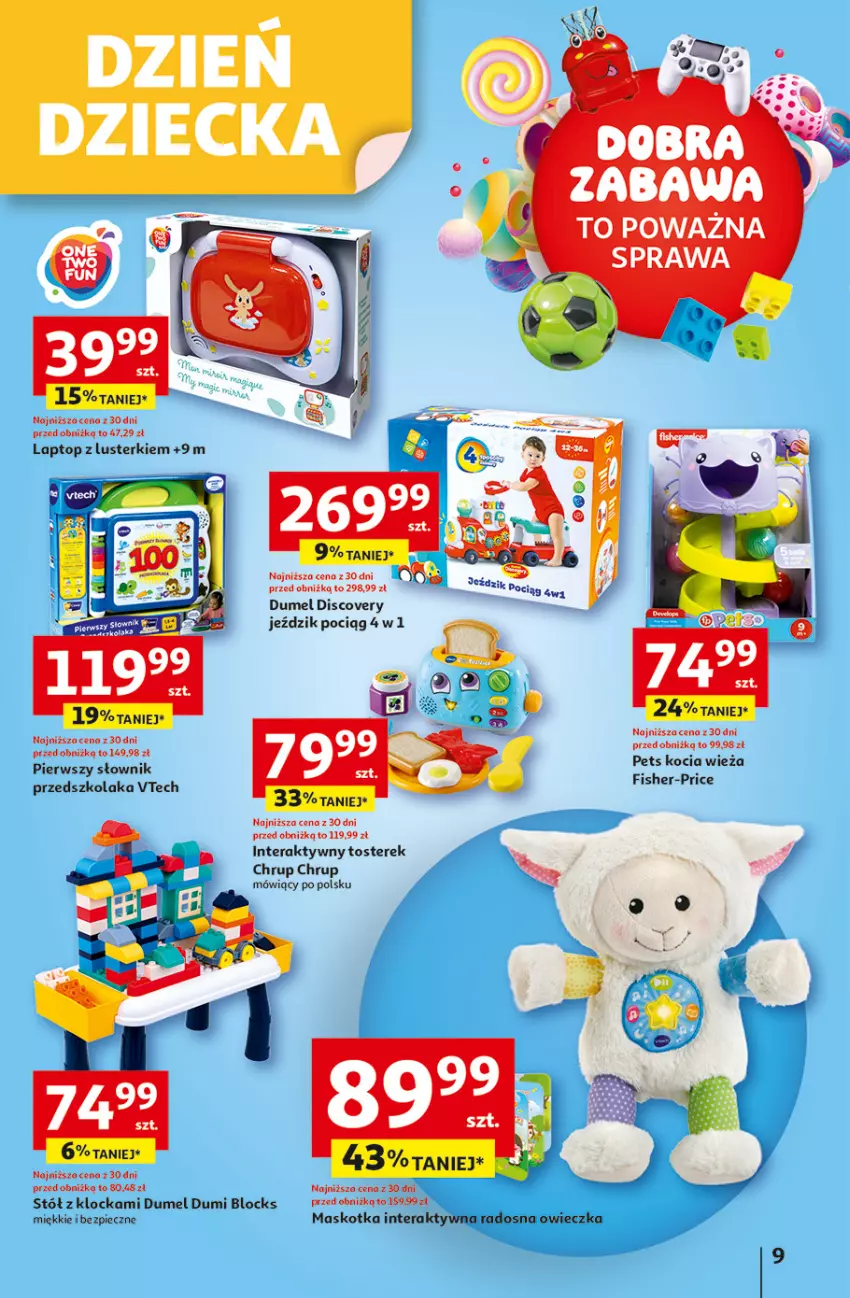 Gazetka promocyjna Auchan - Uśmiech mamy? Zaplanowany! Hipermarket - ważna 22.05 do 28.05.2025 - strona 9 - produkty: Discover, Fisher-Price, Koc, Piec, Pociąg, Stół, Tera, Top, Toster