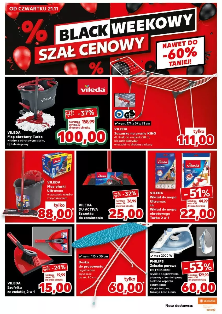 Gazetka promocyjna Kaufland - ważna 21.11 do 27.11.2024 - strona 35 - produkty: Mop, Philips, Rama, Rum, Suszarka, Suszarka na pranie, Szufelka, Teleskop, Top, Vileda, Wiadro, Wiadro z wyciskaczem, Wkład do mopa