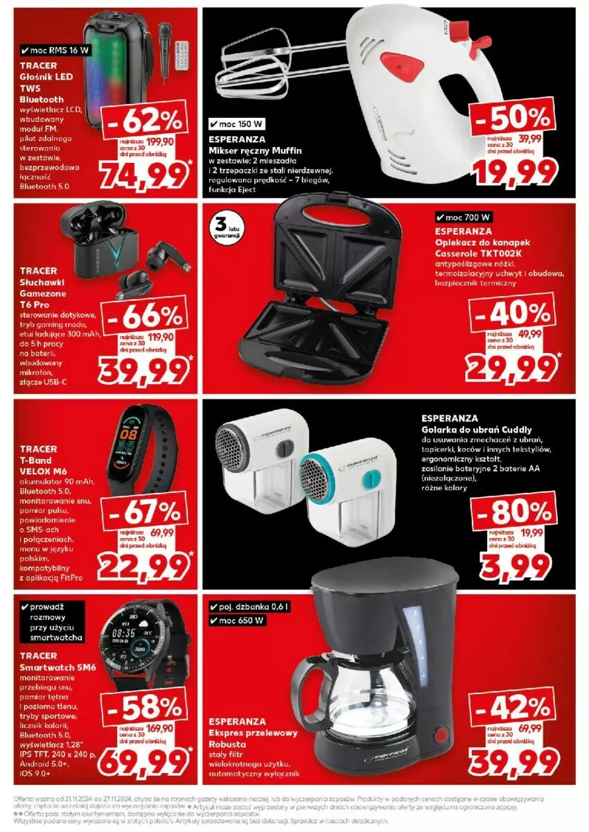 Gazetka promocyjna Kaufland - ważna 21.11 do 27.11.2024 - strona 5 - produkty: Acer, Głośnik, Golarka, Koc, Monitor, Opiekacz do kanapek, Piec, Por, Ser, Silan, Smartwatch, Sport, Taca