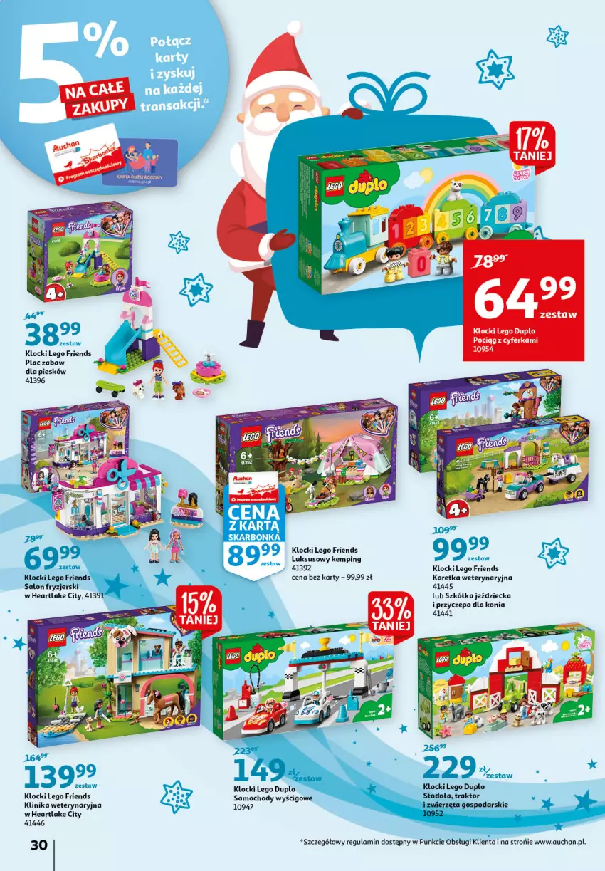 Gazetka promocyjna Auchan - Magia zabawek - ważna 12.11 do 24.11.2021 - strona 30 - produkty: Klocki, LEGO, LEGO Duplo, LEGO Friends, Pociąg, Traktor, Zwierzęta