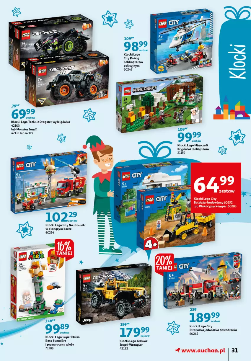 Gazetka promocyjna Auchan - Magia zabawek - ważna 12.11 do 24.11.2021 - strona 31 - produkty: Acana, Buldożer, Helikopter, Klocki, LEGO, LEGO City, LEGO Minecraft, LEGO Technic, Minecraft