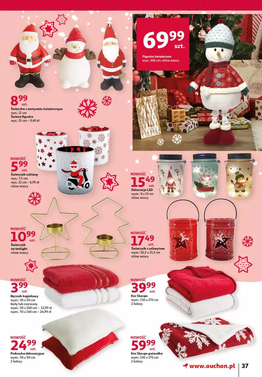 Gazetka promocyjna Auchan - Magia zabawek - ważna 12.11 do 24.11.2021 - strona 37 - produkty: Dekoracja LED, Koc, Poduszka, Poduszka dekoracyjna, Ręcznik, Ręcznik kąpielowy