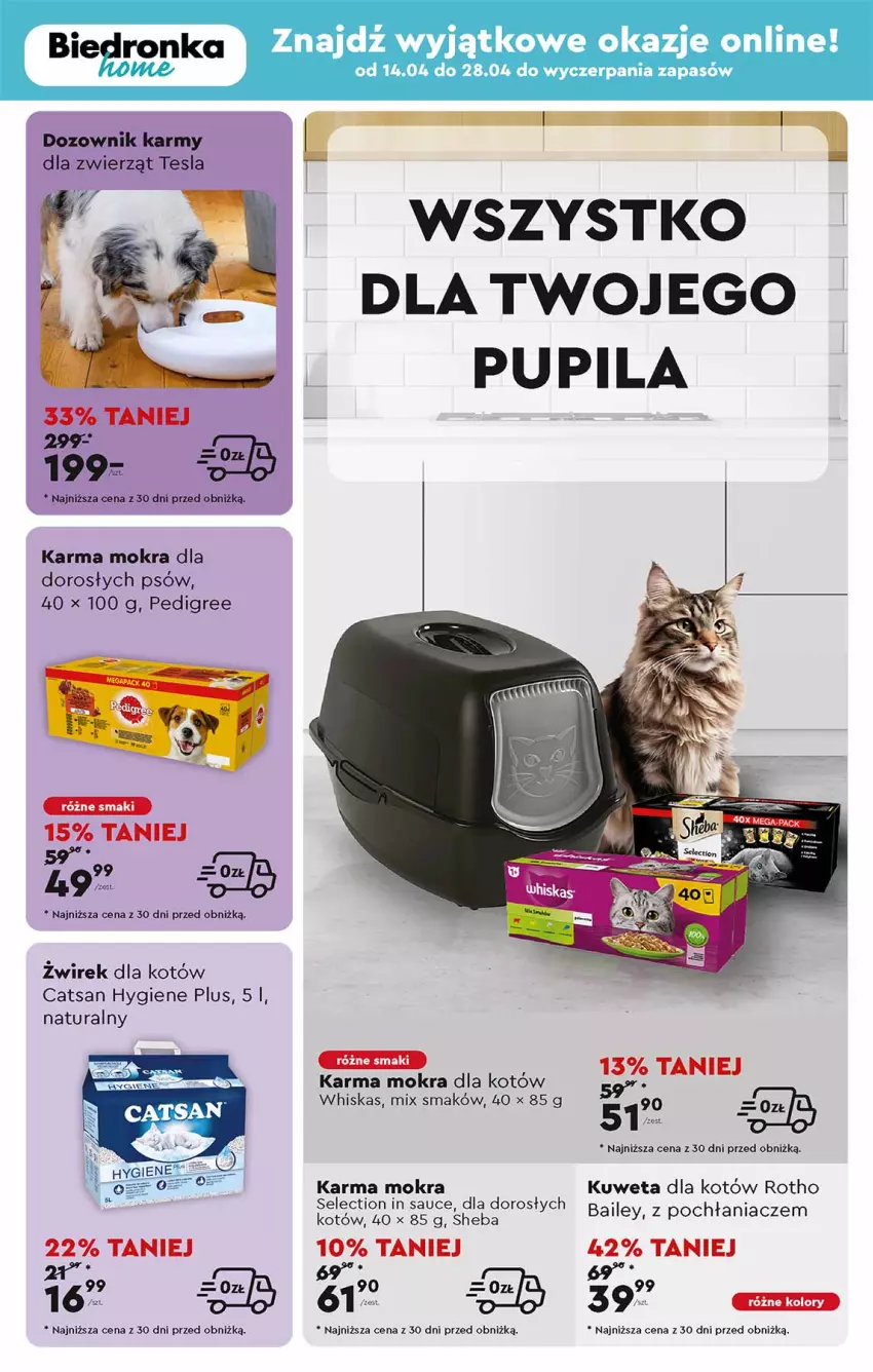 Gazetka promocyjna Biedronka - ważna 15.04 do 27.04.2024 - strona 34 - produkty: Karma mokra dla kotów, Kuweta, Pedigree, Sheba, Whiskas