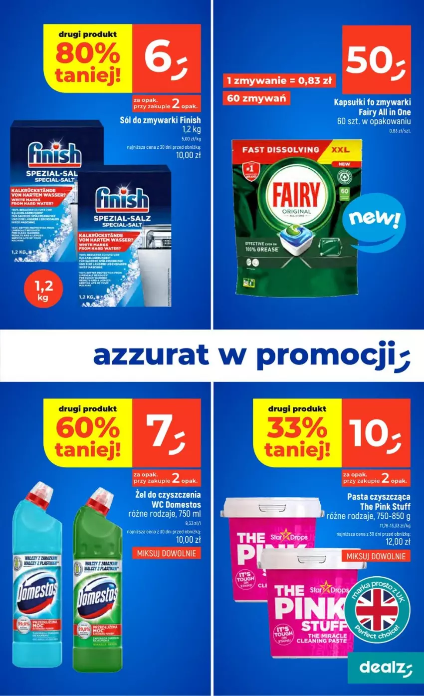 Gazetka promocyjna Dealz - NOWA GAZETKA - ważna 11.06 do 17.06.2026 - strona 23 - produkty: Domestos, Fa, Fairy, Finish, Ser, Sól, Zmywarki
