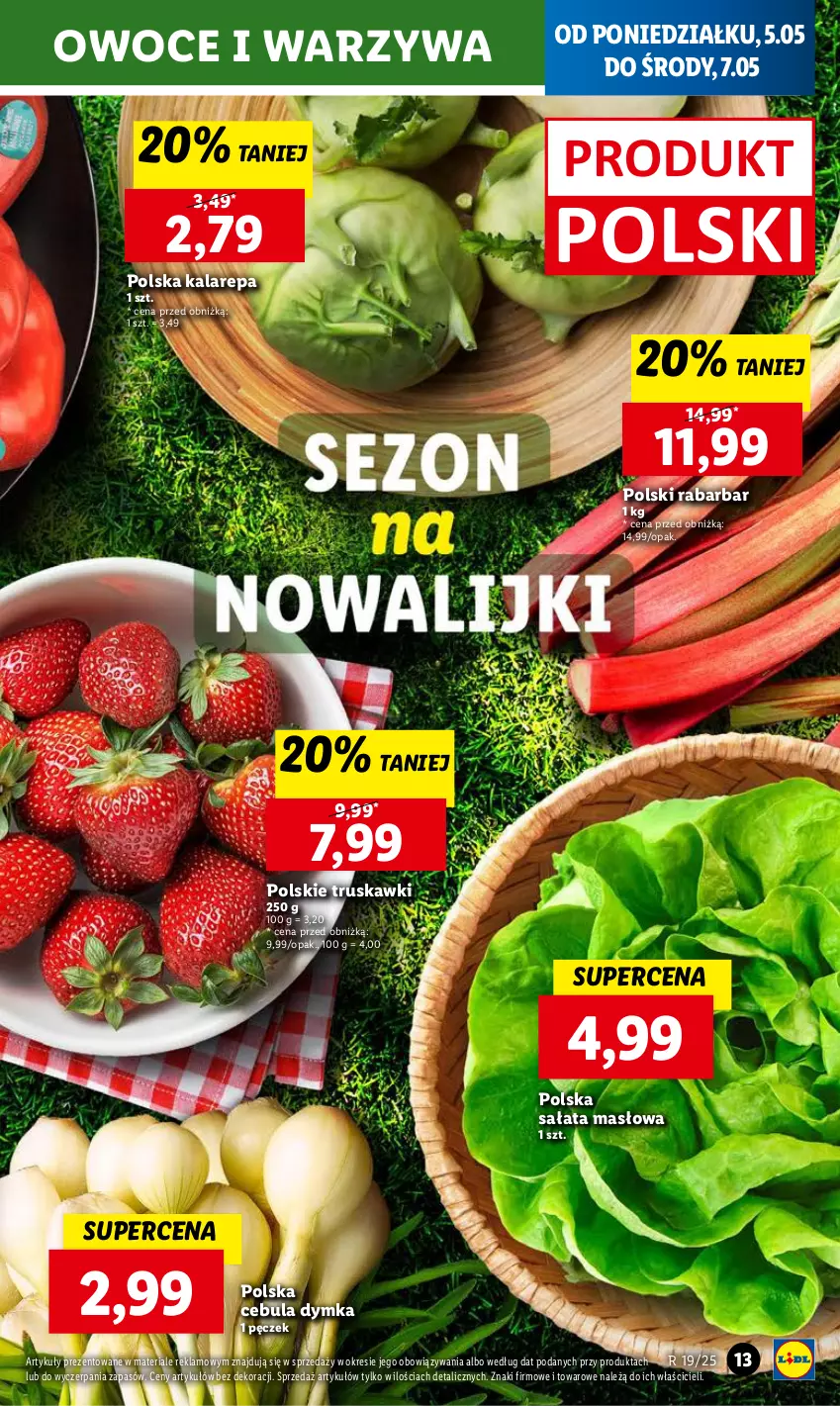 Gazetka promocyjna Lidl - GAZETKA - ważna 05.05 do 07.05.2025 - strona 15 - produkty: Cebula, Masło, Owoce, Sałat, Sałata masłowa, Truskawki, Warzywa