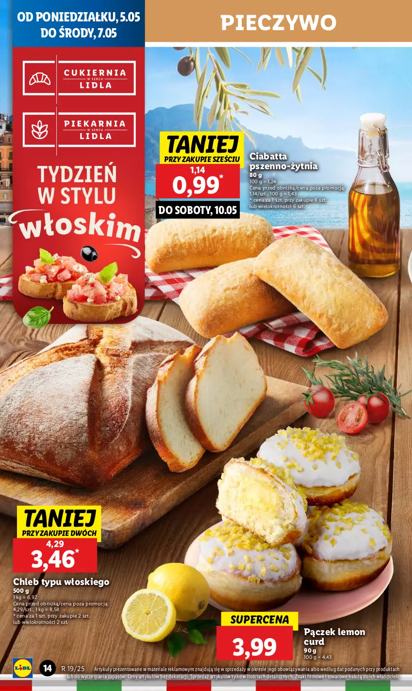 Gazetka promocyjna Lidl - GAZETKA - ważna 05.05 do 07.05.2025 - strona 16 - produkty: Chleb, Chleb typu włoskiego, Ciabatta, Pączek, Piec, Pieczywo