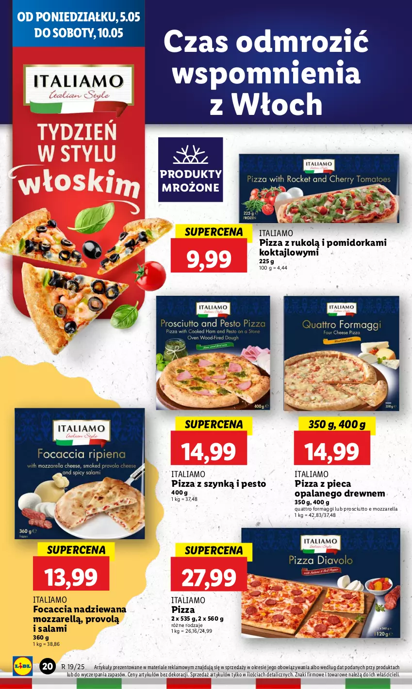 Gazetka promocyjna Lidl - GAZETKA - ważna 05.05 do 07.05.2025 - strona 22 - produkty: Focaccia, Maggi, Mozzarella, Orka, Pesto, Piec, Pizza, Produkty mrożone, Prosciutto, Salami