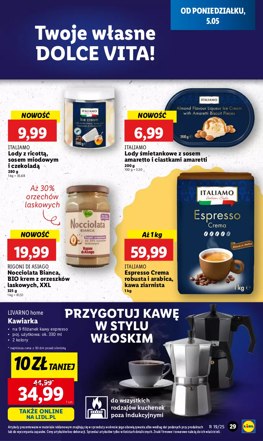Gazetka promocyjna Lidl - GAZETKA - ważna 05.05 do 07.05.2025 - strona 31 - produkty: BIC, Ciastka, Ivar, Kawa, Kawa ziarnista, Kawiarka, Lody, Sos