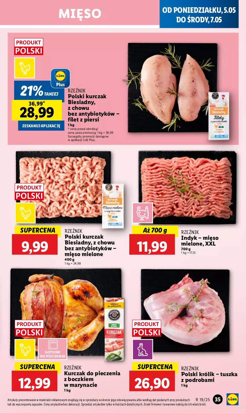 Gazetka promocyjna Lidl - GAZETKA - ważna 05.05 do 07.05.2025 - strona 39 - produkty: Królik, Kurczak, Mięso, Mięso mielone, Piec, Tusz