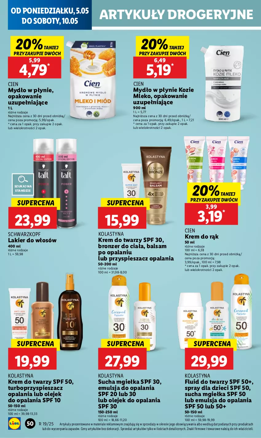 Gazetka promocyjna Lidl - GAZETKA - ważna 05.05 do 07.05.2025 - strona 58 - produkty: Bronzer, Dzieci, Emulsja, Krem do rąk, Krem do twarzy, Lakier, Lakier do włosów, Mleko, Mydło, Mydło w płynie, Olej, Schwarzkopf