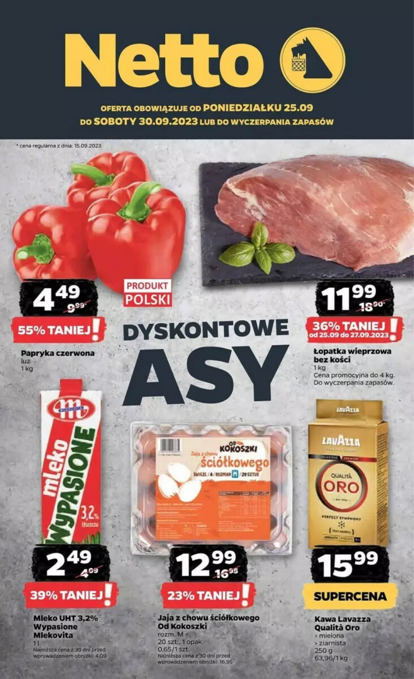 Gazetka promocyjna Netto - ważna 25.09 do 30.09.2023 - strona 1 - produkty: Jaja, Kokos, Kosz, Papryka, Papryka czerwona