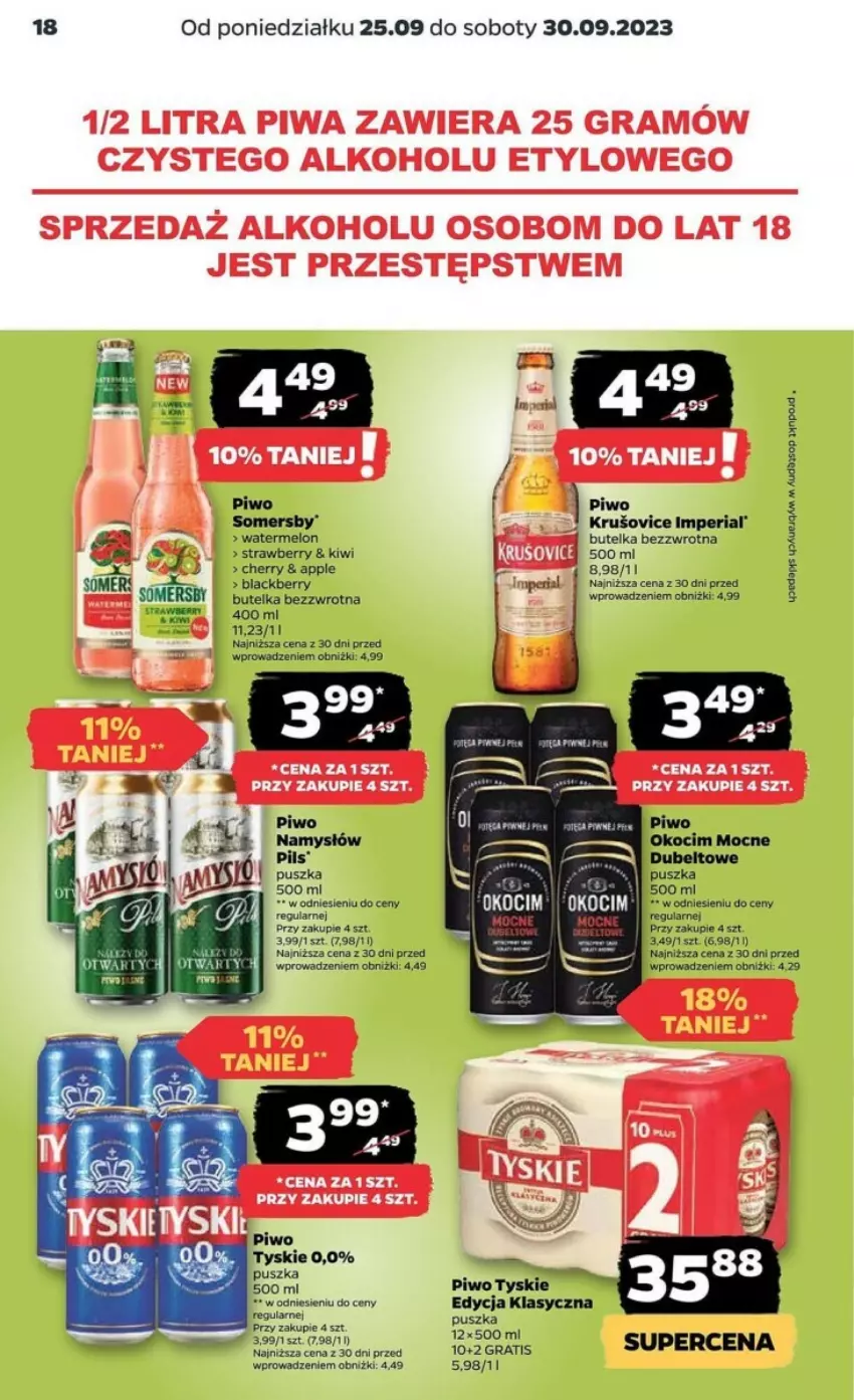 Gazetka promocyjna Netto - ważna 25.09 do 30.09.2023 - strona 10 - produkty: Fa, Kiwi, Koc, Lack, Melon, Okocim, Piwo, Somersby, Tyskie