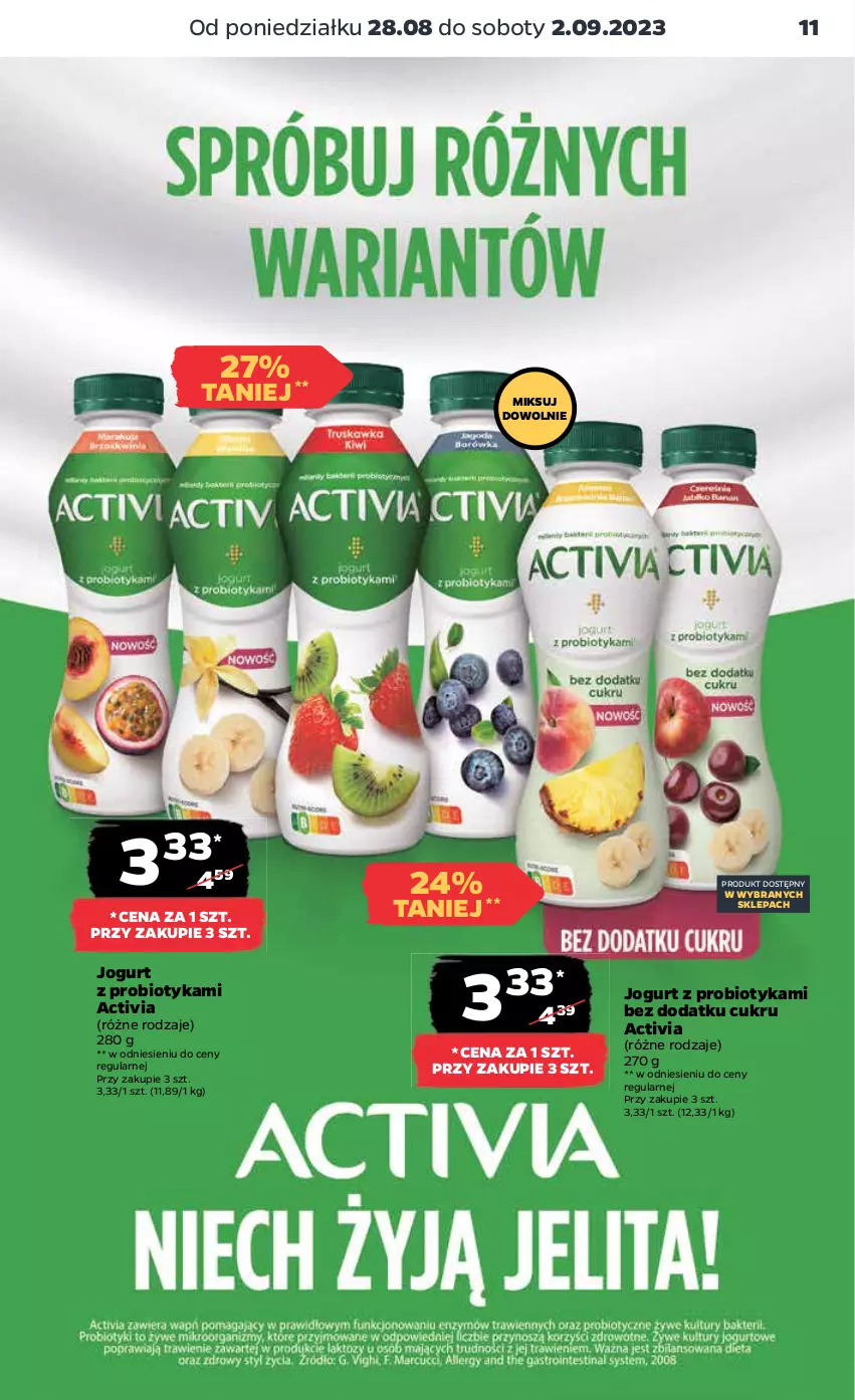 Gazetka promocyjna Netto - Artykuły spożywcze - ważna 28.08 do 02.09.2023 - strona 11 - produkty: Activia, Jogurt, Probiotyk