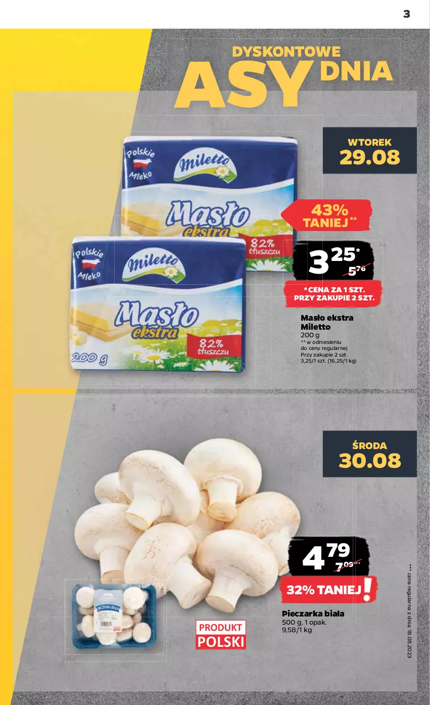 Gazetka promocyjna Netto - Artykuły spożywcze - ważna 28.08 do 02.09.2023 - strona 3 - produkty: Masło, Piec, Pieczarka