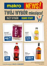 Gazetka promocyjna Makro - Najlepsze oferty - oferta z alkoholem - Gazetka - ważna od 21.08 do 21.08.2023 - strona 1 - produkty: Sok, Kawa ziarnista, Kawa, Coca-Cola, Fortuna, Napój gazowany, Whisky, Napój, Nektar