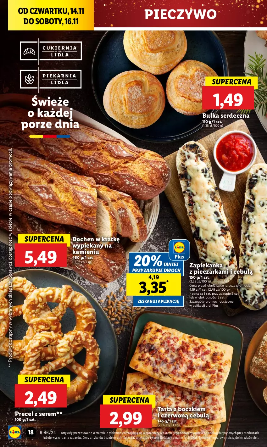 Gazetka promocyjna Lidl - GAZETKA - ważna 14.11 do 16.11.2024 - strona 20 - produkty: Bułka, Piec, Pieczarka, Pieczywo, Ser, Tarta, Zapiekanka