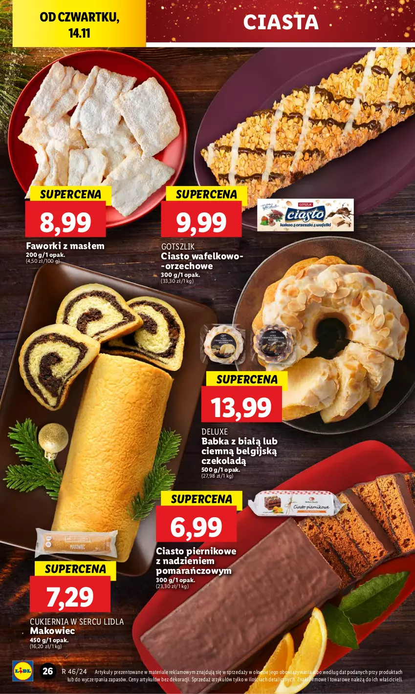 Gazetka promocyjna Lidl - GAZETKA - ważna 14.11 do 16.11.2024 - strona 28 - produkty: Babka, Cukier, Fa, Faworki, LG, Makowiec, Piernik, Ser