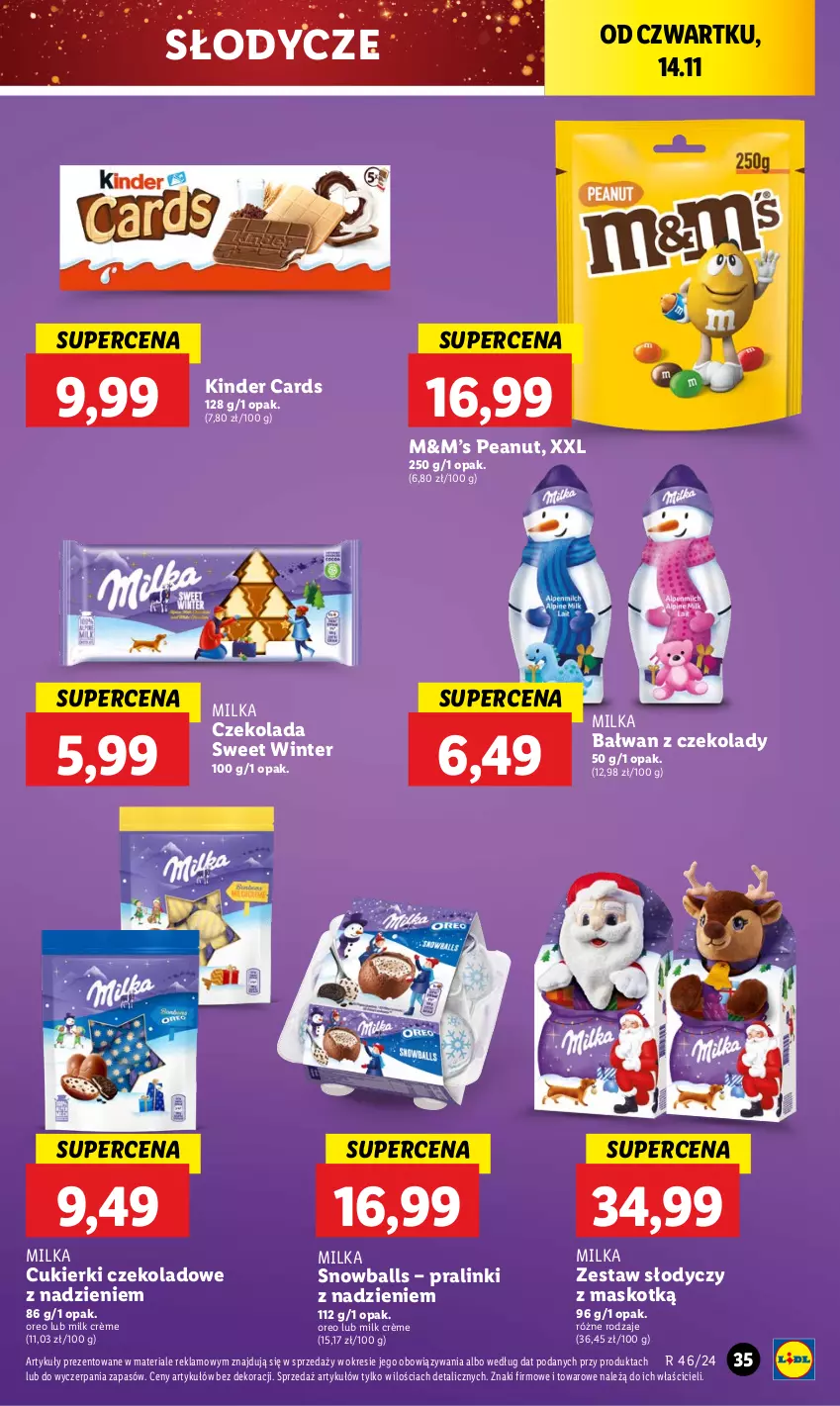 Gazetka promocyjna Lidl - GAZETKA - ważna 14.11 do 16.11.2024 - strona 37 - produkty: Cukier, Cukierki, Cukierki czekoladowe, Czekolada, Kinder, Milka, Oreo