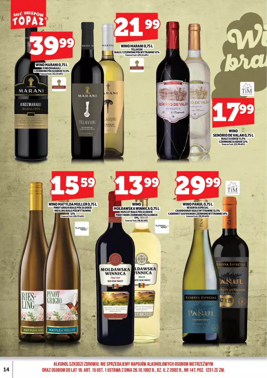 Gazetka promocyjna Topaz - Gazetka - ważna 01.02 do 15.02.2026 - strona 16 - produkty: Mus, Pinot Grigio, Ser, Wino