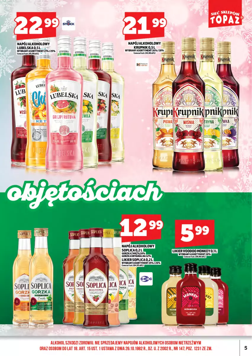 Gazetka promocyjna Topaz - Gazetka - ważna 01.02 do 15.02.2026 - strona 7 - produkty: Gin, Gra, Krupnik, Likier, Napój, Soplica, Stock