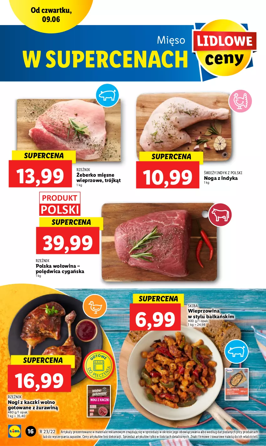 Gazetka promocyjna Lidl - GAZETKA - ważna 09.06 do 11.06.2022 - strona 16 - produkty: Mięso, Piec, Polędwica, Wieprzowina, Wołowina