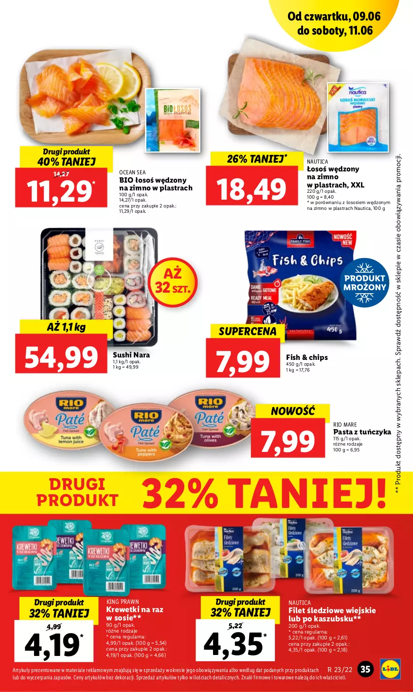 Gazetka promocyjna Lidl - GAZETKA - ważna 09.06 do 11.06.2022 - strona 35 - produkty: Krewetki, Por, Rio Mare, Sos, Sushi, Tuńczyk